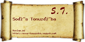 Soós Tonuzóba névjegykártya